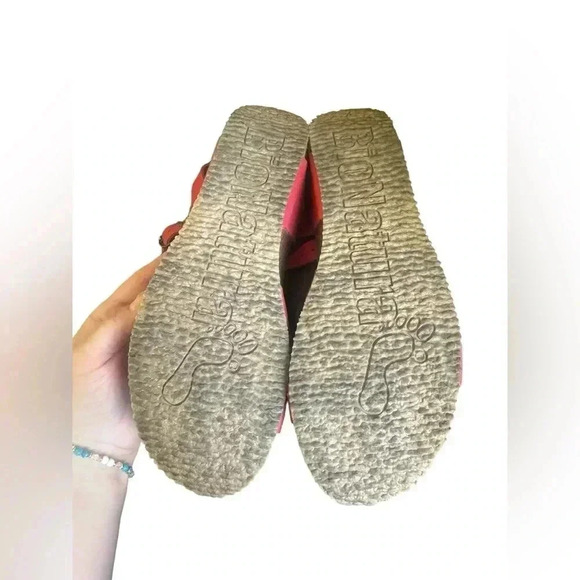 Bio nature Red Leather Platform Wedge Heels Size 41 - Picture 8 of 11